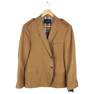 Banana Republic Tailored Fit Blazer Military Epaulette Sport Coat Tan Size 42S